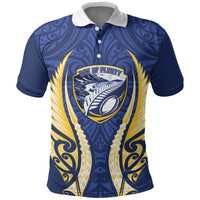 Bay of Plenty 2026 Rugby Custom Polo Shirt NZ Maori Silver Fern LT14 Blue - Polynesian Pride