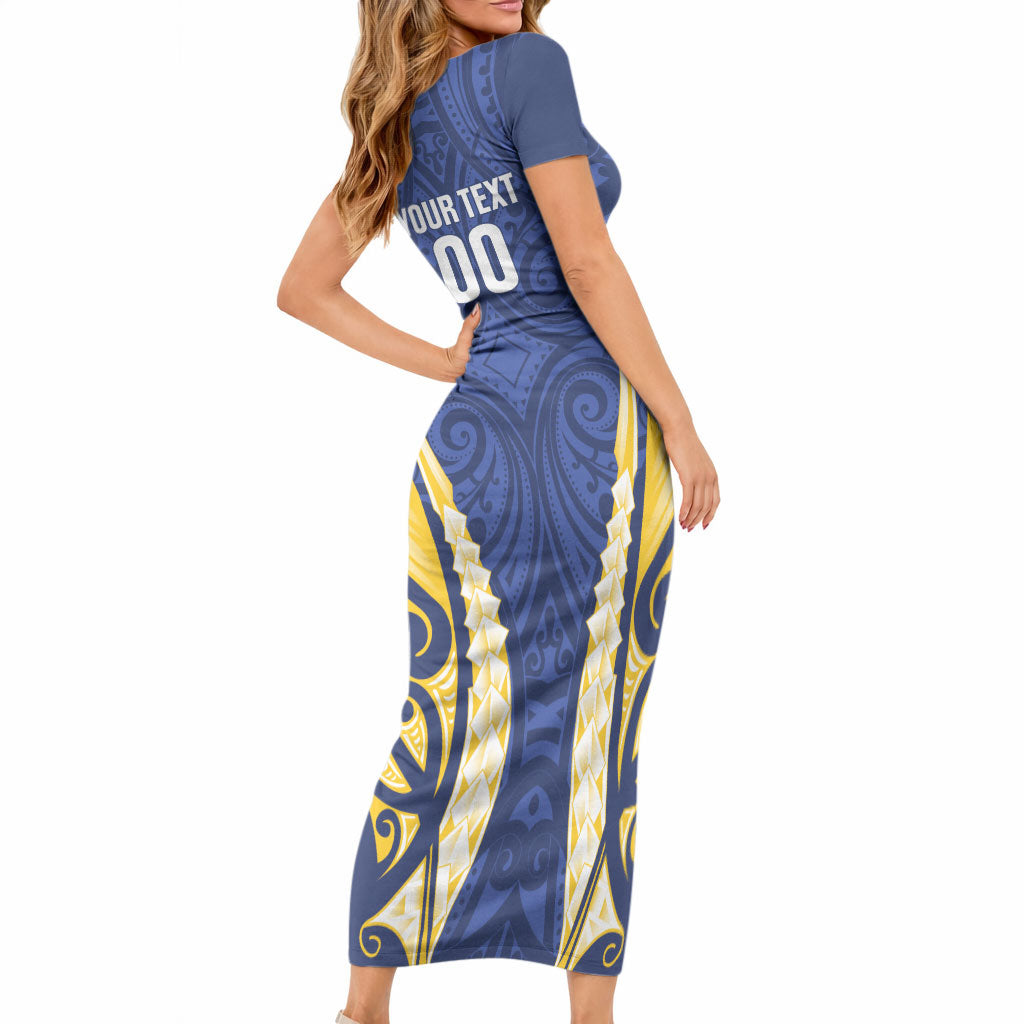 Bay of Plenty 2026 Rugby Custom Short Sleeve Bodycon Dress NZ Maori Silver Fern LT14 - Polynesian Pride