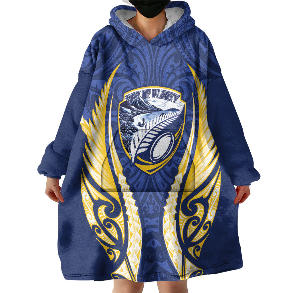 Bay of Plenty 2026 Rugby Custom Wearable Blanket Hoodie NZ Maori Silver Fern LT14 - Polynesian Pride