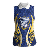 Bay of Plenty 2026 Rugby Custom Women Sleeveless Polo Shirt NZ Maori Silver Fern LT14 Female Blue - Polynesian Pride
