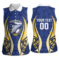 Bay of Plenty 2026 Rugby Custom Women Sleeveless Polo Shirt NZ Maori Silver Fern LT14 - Polynesian Pride