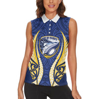 Bay of Plenty 2026 Rugby Custom Women Sleeveless Polo Shirt NZ Maori Silver Fern LT14 - Polynesian Pride