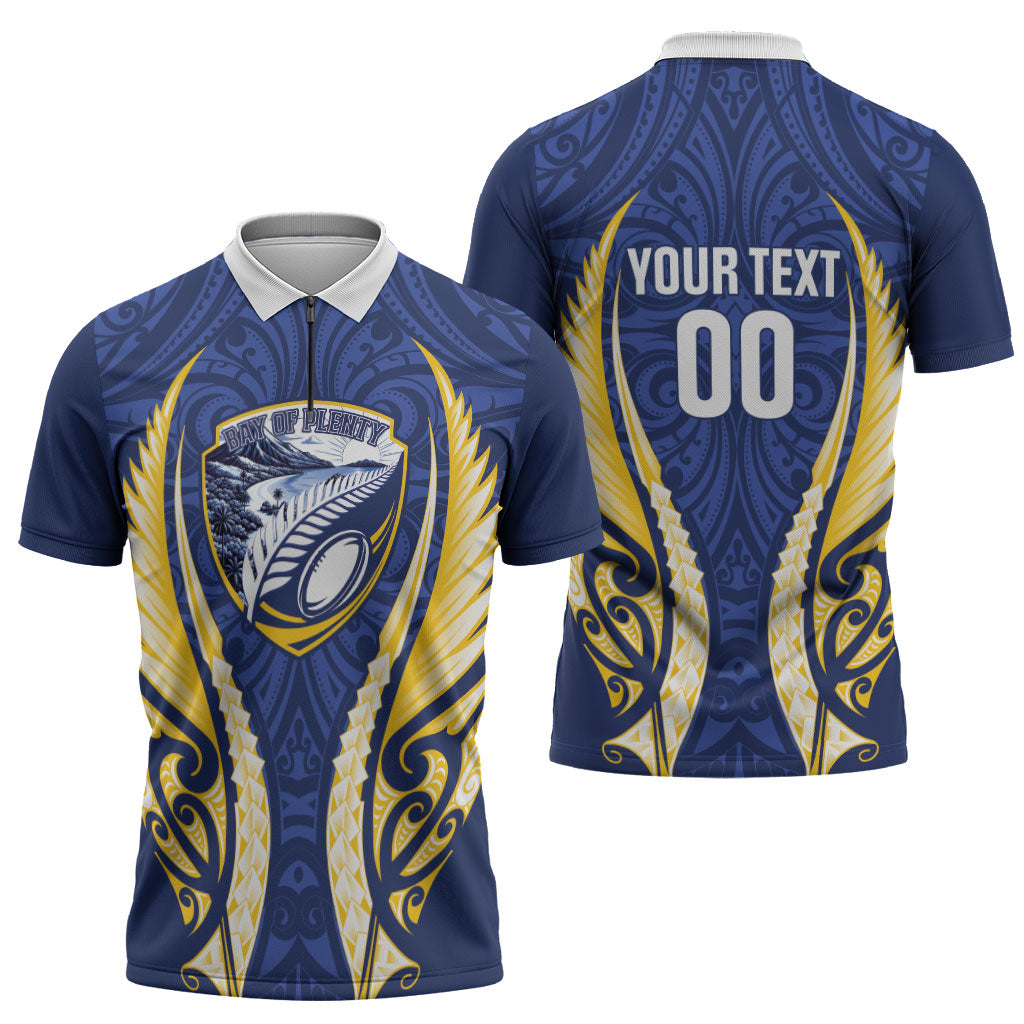 Bay of Plenty 2026 Rugby Custom Zipper Polo Shirt NZ Maori Silver Fern