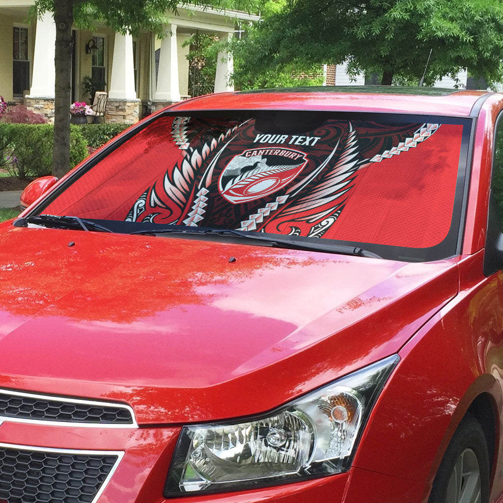 Canterbury 2026 Rugby Custom Auto Sun Shade NZ Maori Silver Fern