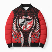 Canterbury 2026 Rugby Custom Bomber Puffer Jacket NZ Maori Silver Fern