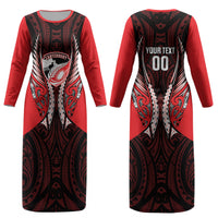 Canterbury 2026 Rugby Custom Couples Matching Long Sleeve Bodycon Dress and Long Sleeve Button Shirt NZ Maori Silver Fern LT14 - Polynesian Pride