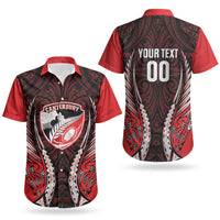 Canterbury 2026 Rugby Custom Couples Matching Off Shoulder Short Dress and Hawaiian Shirt NZ Maori Silver Fern LT14 - Polynesian Pride