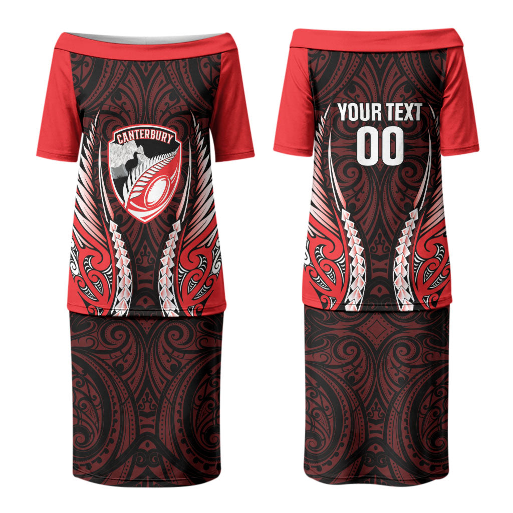 Canterbury 2026 Rugby Custom Couples Matching Puletasi and Hawaiian Shirt NZ Maori Silver Fern LT14 - Polynesian Pride