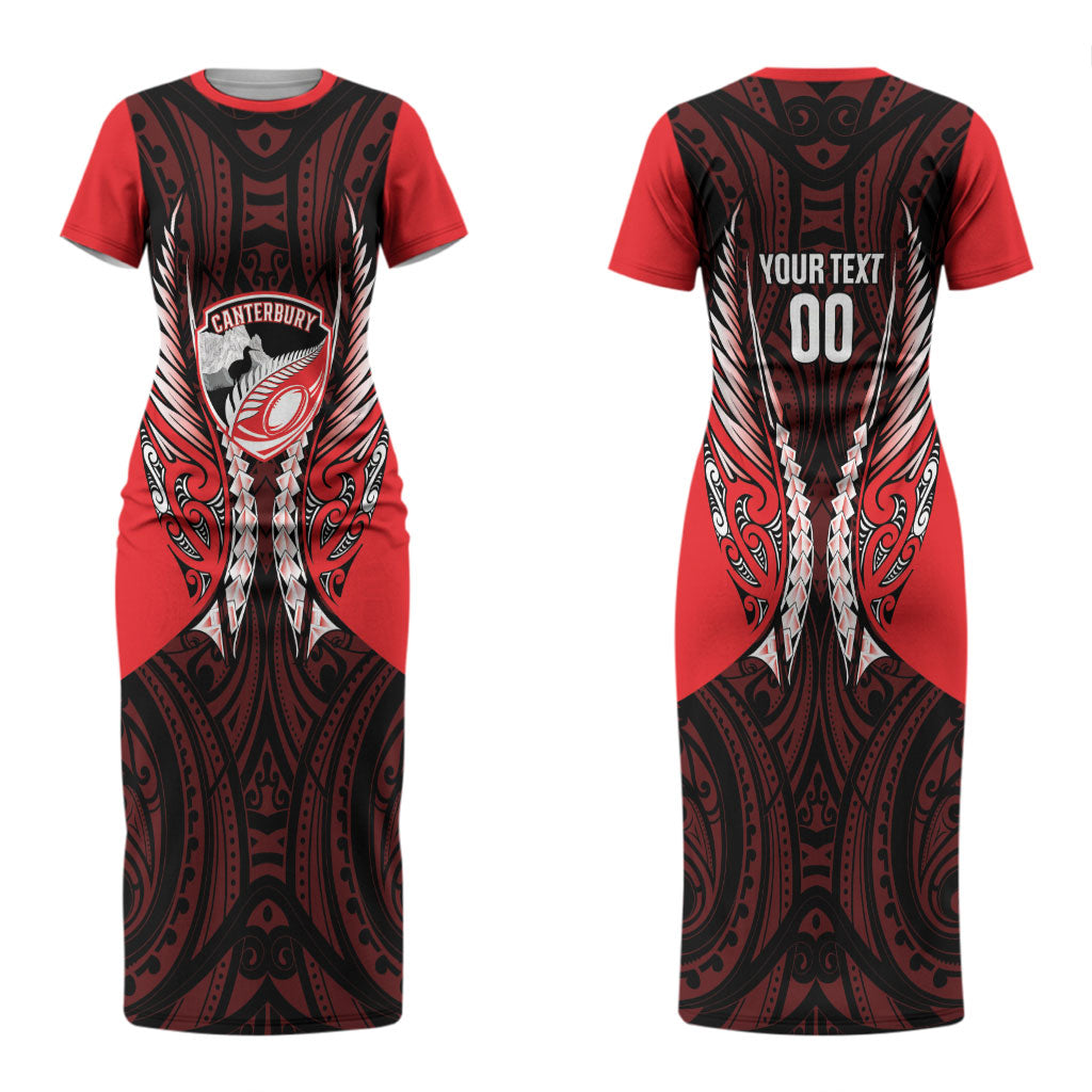 Canterbury 2026 Rugby Custom Couples Matching Short Sleeve Bodycon Dress and Hawaiian Shirt NZ Maori Silver Fern LT14 - Polynesian Pride