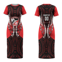 Canterbury 2026 Rugby Custom Couples Matching Short Sleeve Bodycon Dress and Long Sleeve Button Shirt NZ Maori Silver Fern LT14 - Polynesian Pride
