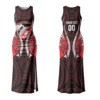 Canterbury 2026 Rugby Custom Couples Matching Tank Maxi Dress and Hawaiian Shirt NZ Maori Silver Fern LT14 - Polynesian Pride