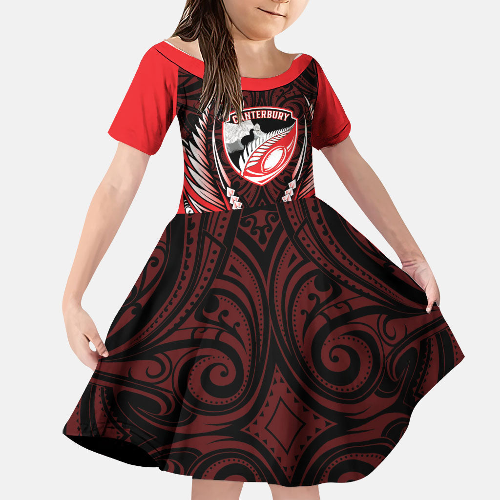 Canterbury 2026 Rugby Custom Family Matching Short Sleeve Bodycon Dress and Hawaiian Shirt NZ Maori Silver Fern