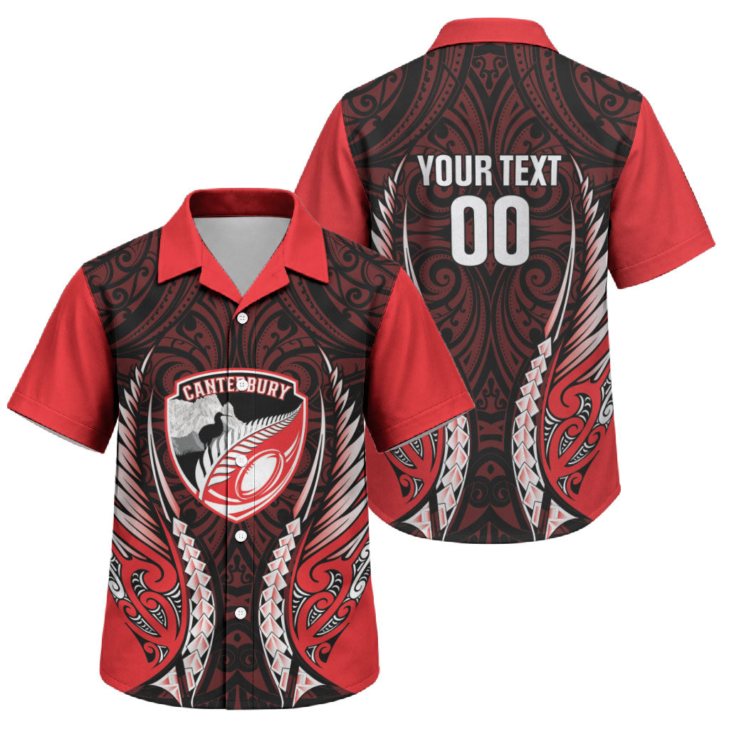 Canterbury 2026 Rugby Custom Family Matching Summer Maxi Dress and Hawaiian Shirt NZ Maori Silver Fern LT14 Son's Shirt Red - Polynesian Pride