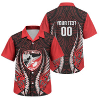 Canterbury 2026 Rugby Custom Family Matching Summer Maxi Dress and Hawaiian Shirt NZ Maori Silver Fern LT14 Son's Shirt Red - Polynesian Pride