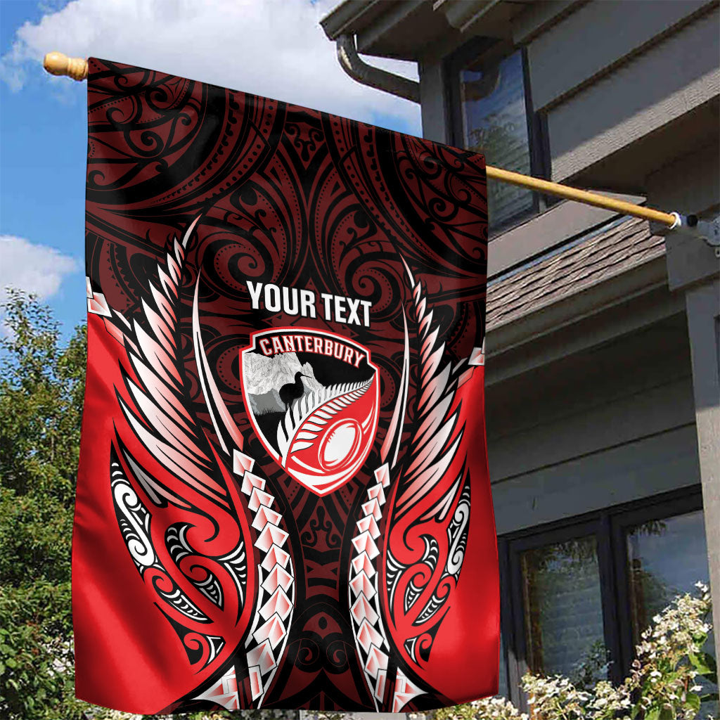 Canterbury 2026 Rugby Custom Garden Flag NZ Maori Silver Fern