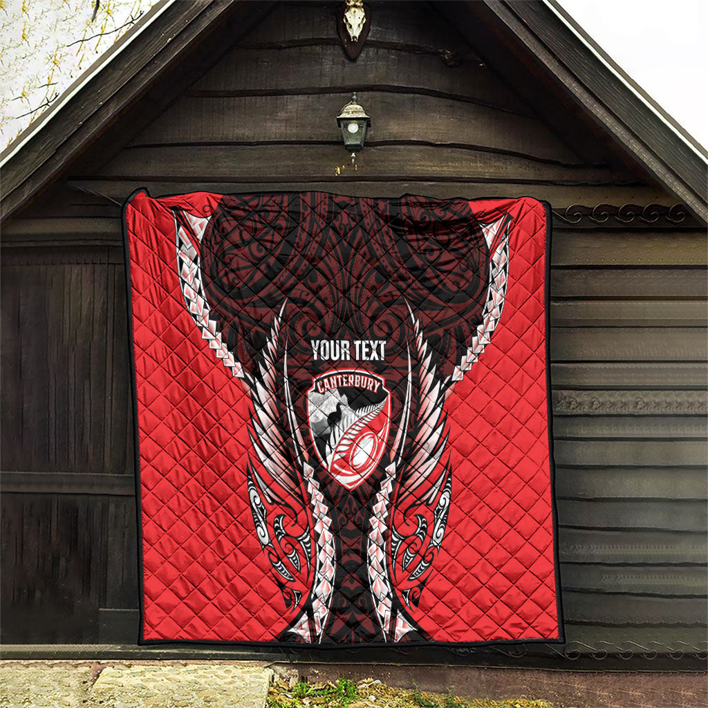 Canterbury 2026 Rugby Custom Quilt NZ Maori Silver Fern LT14 - Polynesian Pride