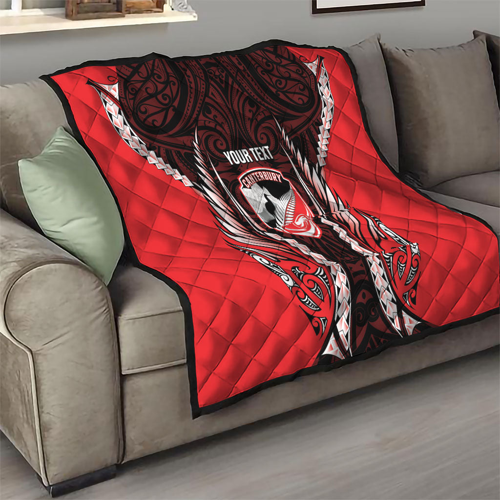 Canterbury 2026 Rugby Custom Quilt NZ Maori Silver Fern LT14 - Polynesian Pride