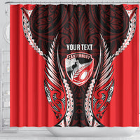 Canterbury 2026 Rugby Custom Shower Curtain NZ Maori Silver Fern