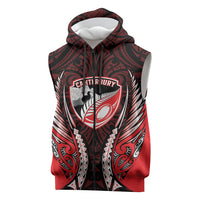 Canterbury 2026 Rugby Custom Sleeveless Zip Hoodie NZ Maori Silver Fern LT14 Red - Polynesian Pride
