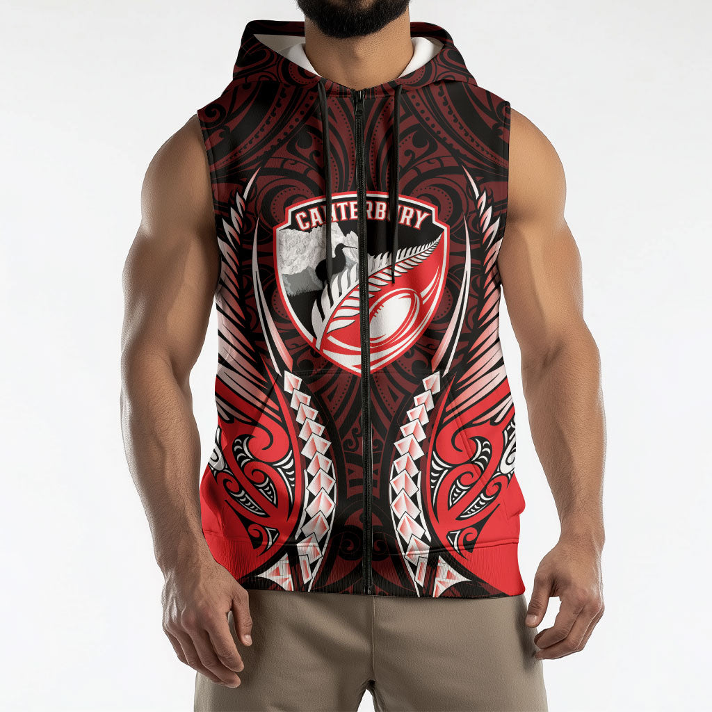 Canterbury 2026 Rugby Custom Sleeveless Zip Hoodie NZ Maori Silver Fern LT14 - Polynesian Pride