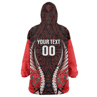 Canterbury 2026 Rugby Custom Wearable Blanket Hoodie NZ Maori Silver Fern LT14 - Polynesian Pride