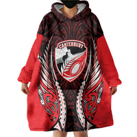 Canterbury 2026 Rugby Custom Wearable Blanket Hoodie NZ Maori Silver Fern LT14 - Polynesian Pride