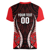 Canterbury 2026 Rugby Custom Women V-Neck T-Shirt NZ Maori Silver Fern