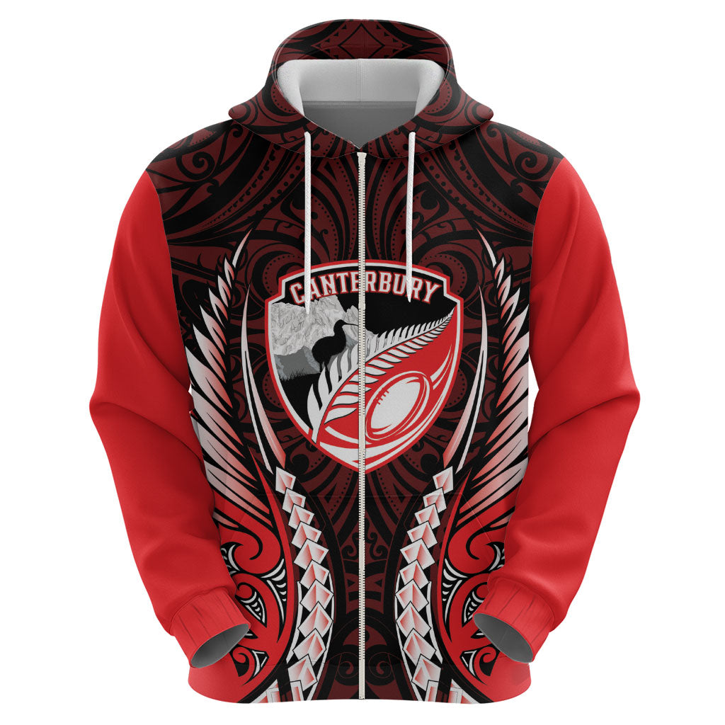 Canterbury 2026 Rugby Custom Zip Hoodie NZ Maori Silver Fern