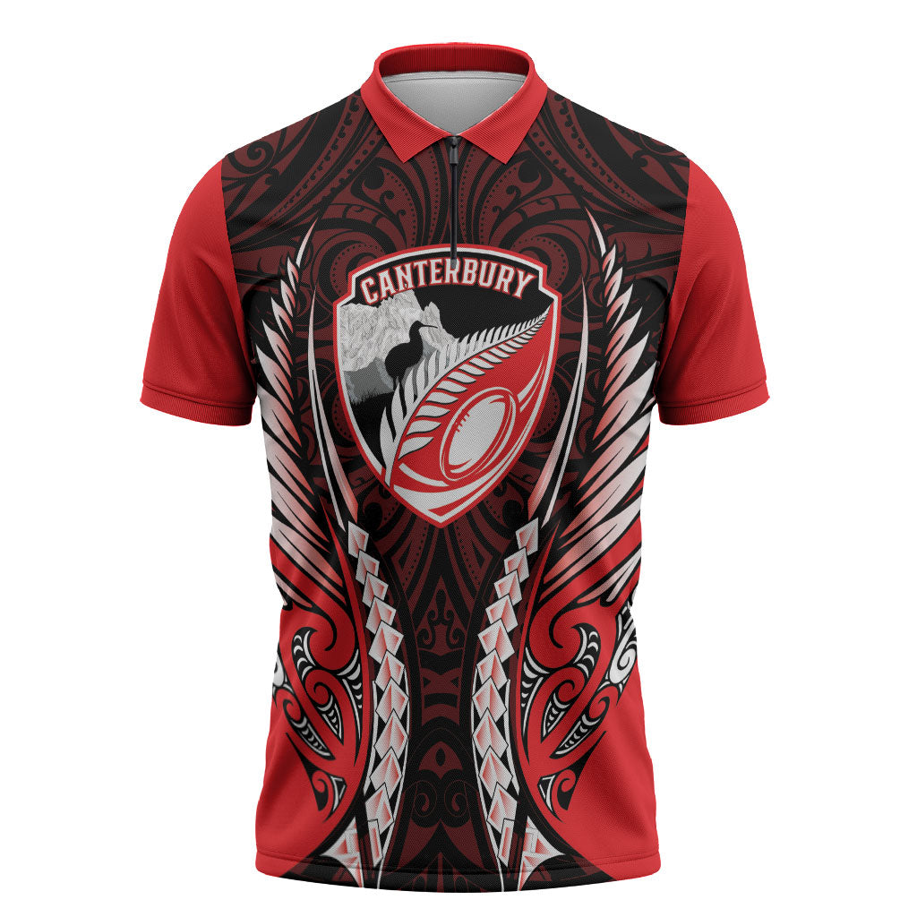 Canterbury 2026 Rugby Custom Zipper Polo Shirt NZ Maori Silver Fern
