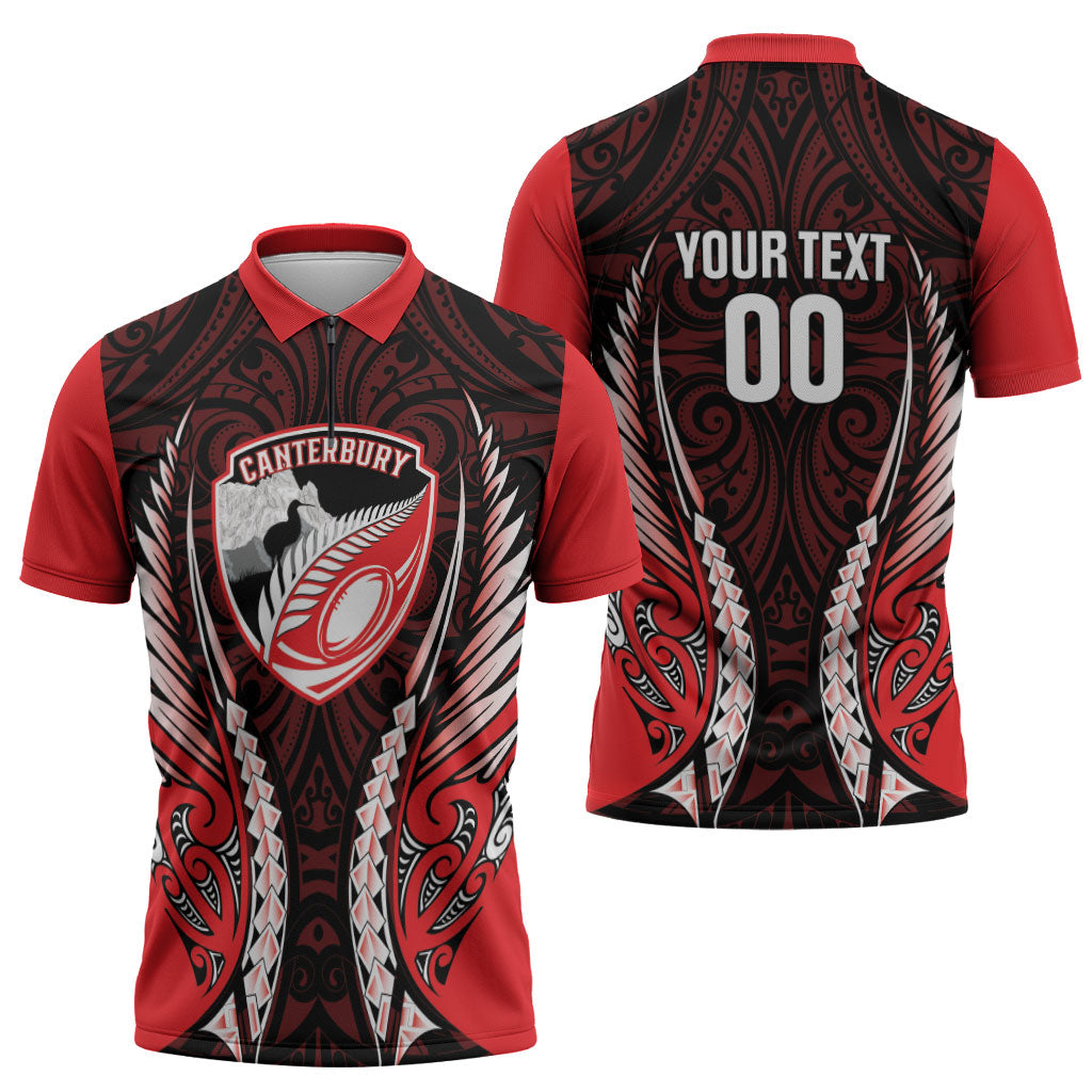 Canterbury 2026 Rugby Custom Zipper Polo Shirt NZ Maori Silver Fern