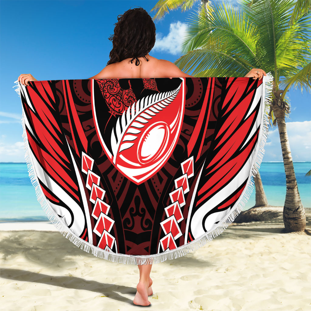 Counties Manukau 2026 Rugby Custom Beach Blanket NZ Maori Silver Fern