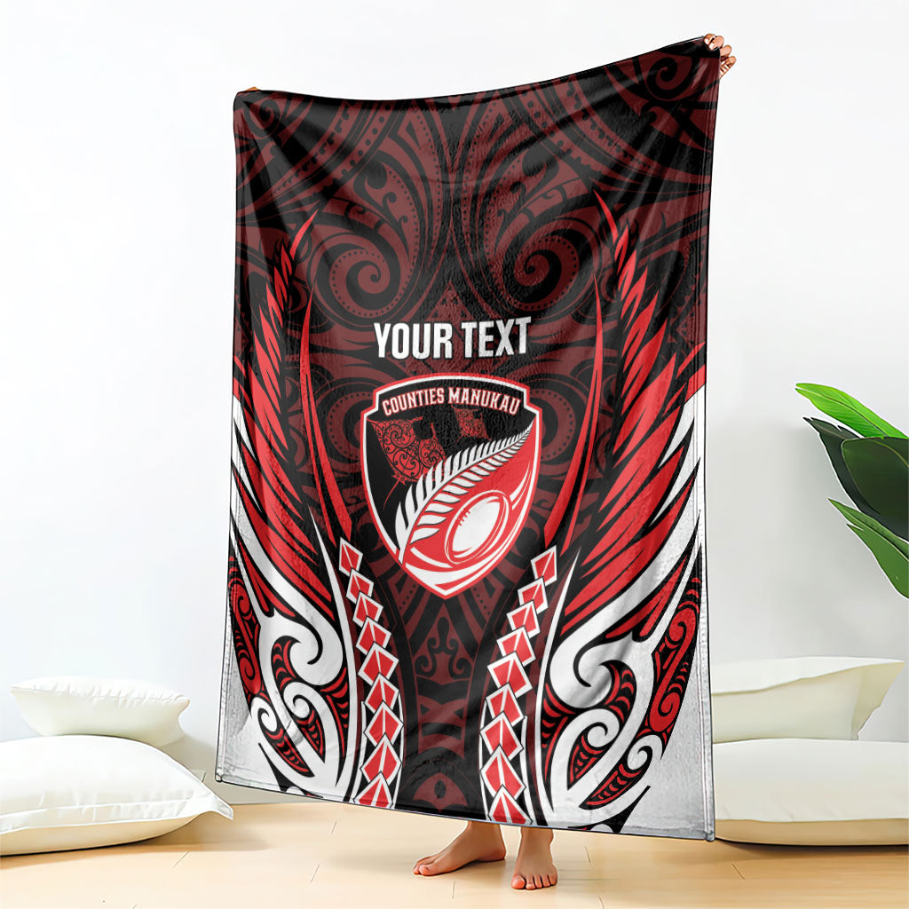 Counties Manukau 2026 Rugby Custom Blanket NZ Maori Silver Fern