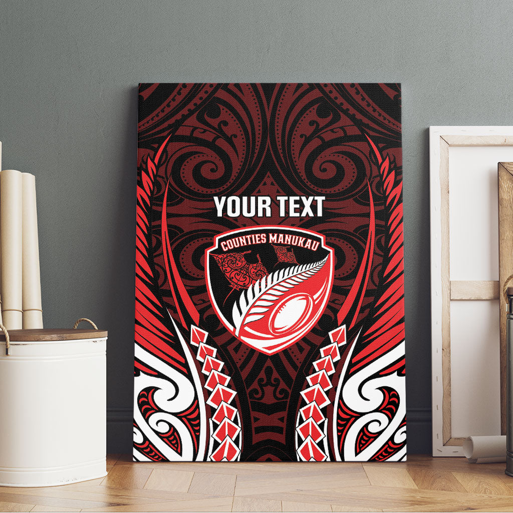 Counties Manukau 2026 Rugby Custom Canvas Wall Art NZ Maori Silver Fern