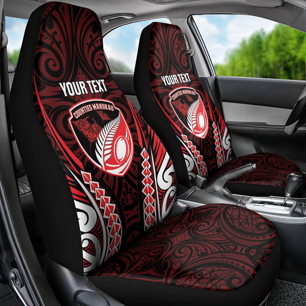 Counties Manukau 2026 Rugby Custom Car Seat Cover NZ Maori Silver Fern LT14 - Polynesian Pride