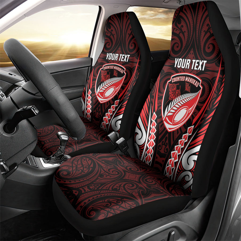 Counties Manukau 2026 Rugby Custom Car Seat Cover NZ Maori Silver Fern LT14 - Polynesian Pride