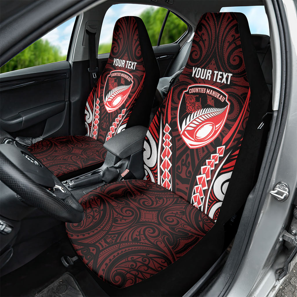 Counties Manukau 2026 Rugby Custom Car Seat Cover NZ Maori Silver Fern LT14 - Polynesian Pride