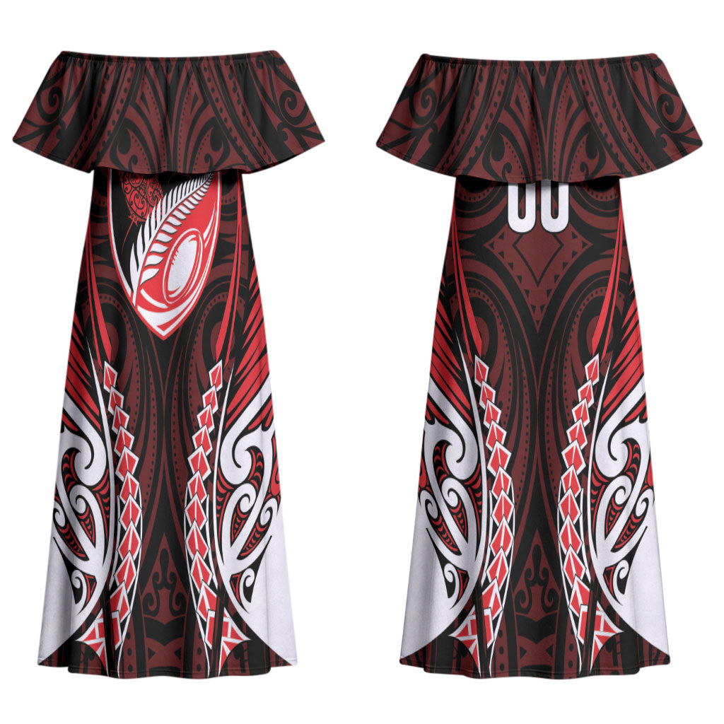 Counties Manukau 2026 Rugby Custom Couples Matching Off Shoulder Maxi Dress and Long Sleeve Button Shirt NZ Maori Silver Fern LT14 - Polynesian Pride