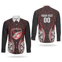 Counties Manukau 2026 Rugby Custom Couples Matching Puletasi and Long Sleeve Button Shirt NZ Maori Silver Fern LT14 - Polynesian Pride