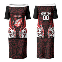 Counties Manukau 2026 Rugby Custom Couples Matching Puletasi and Long Sleeve Button Shirt NZ Maori Silver Fern LT14 - Polynesian Pride