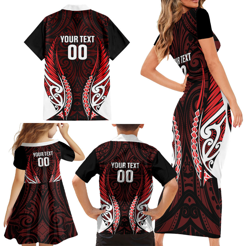 Counties Manukau 2026 Rugby Custom Family Matching Short Sleeve Bodycon Dress and Hawaiian Shirt NZ Maori Silver Fern