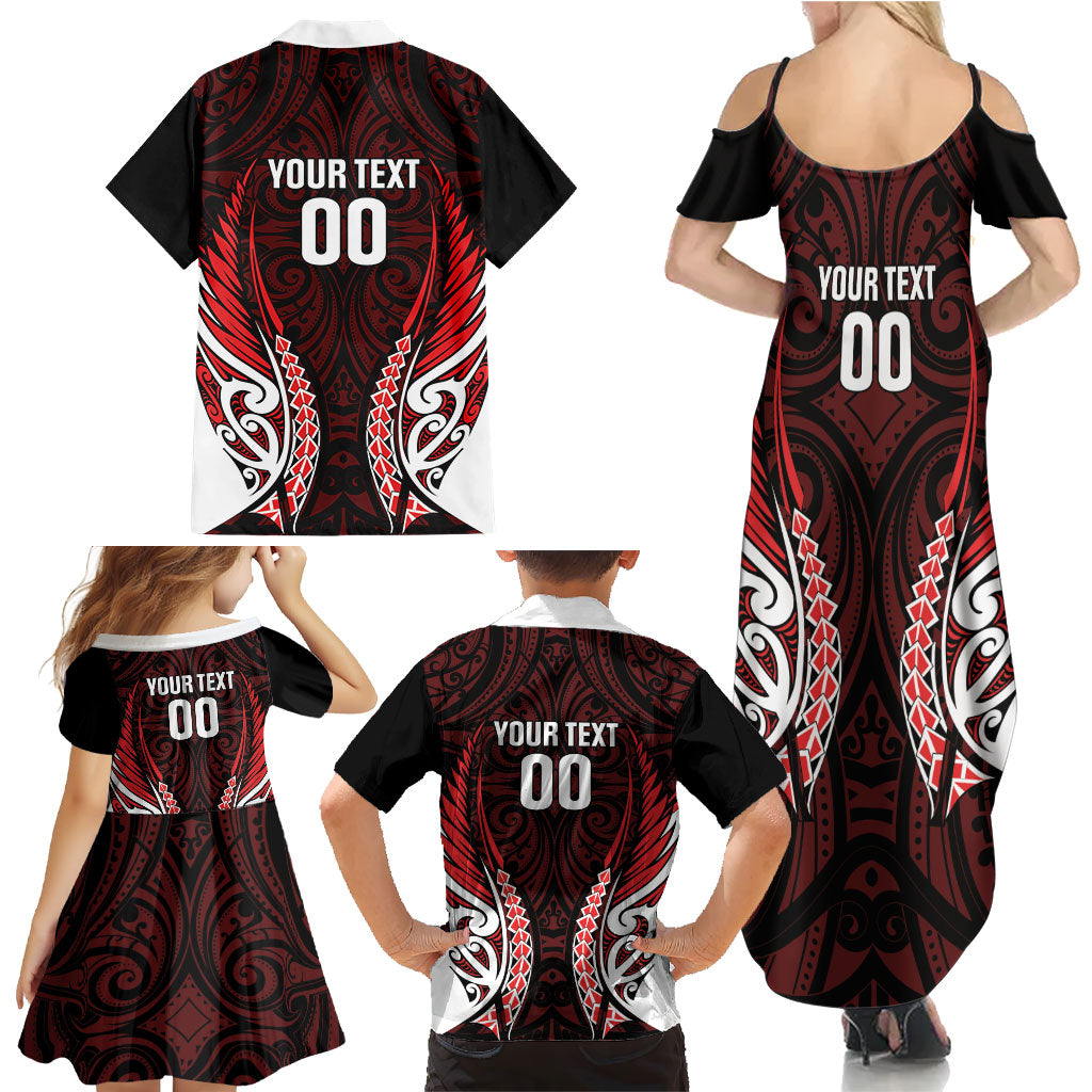 Counties Manukau 2026 Rugby Custom Family Matching Summer Maxi Dress and Hawaiian Shirt NZ Maori Silver Fern