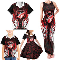 Counties Manukau 2026 Rugby Custom Family Matching Tank Maxi Dress and Hawaiian Shirt NZ Maori Silver Fern