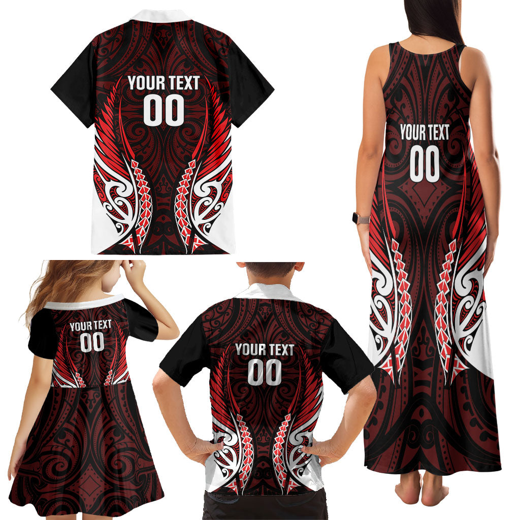 Counties Manukau 2026 Rugby Custom Family Matching Tank Maxi Dress and Hawaiian Shirt NZ Maori Silver Fern