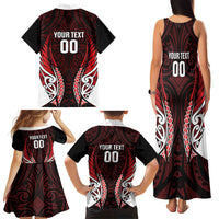 Counties Manukau 2026 Rugby Custom Family Matching Tank Maxi Dress and Hawaiian Shirt NZ Maori Silver Fern