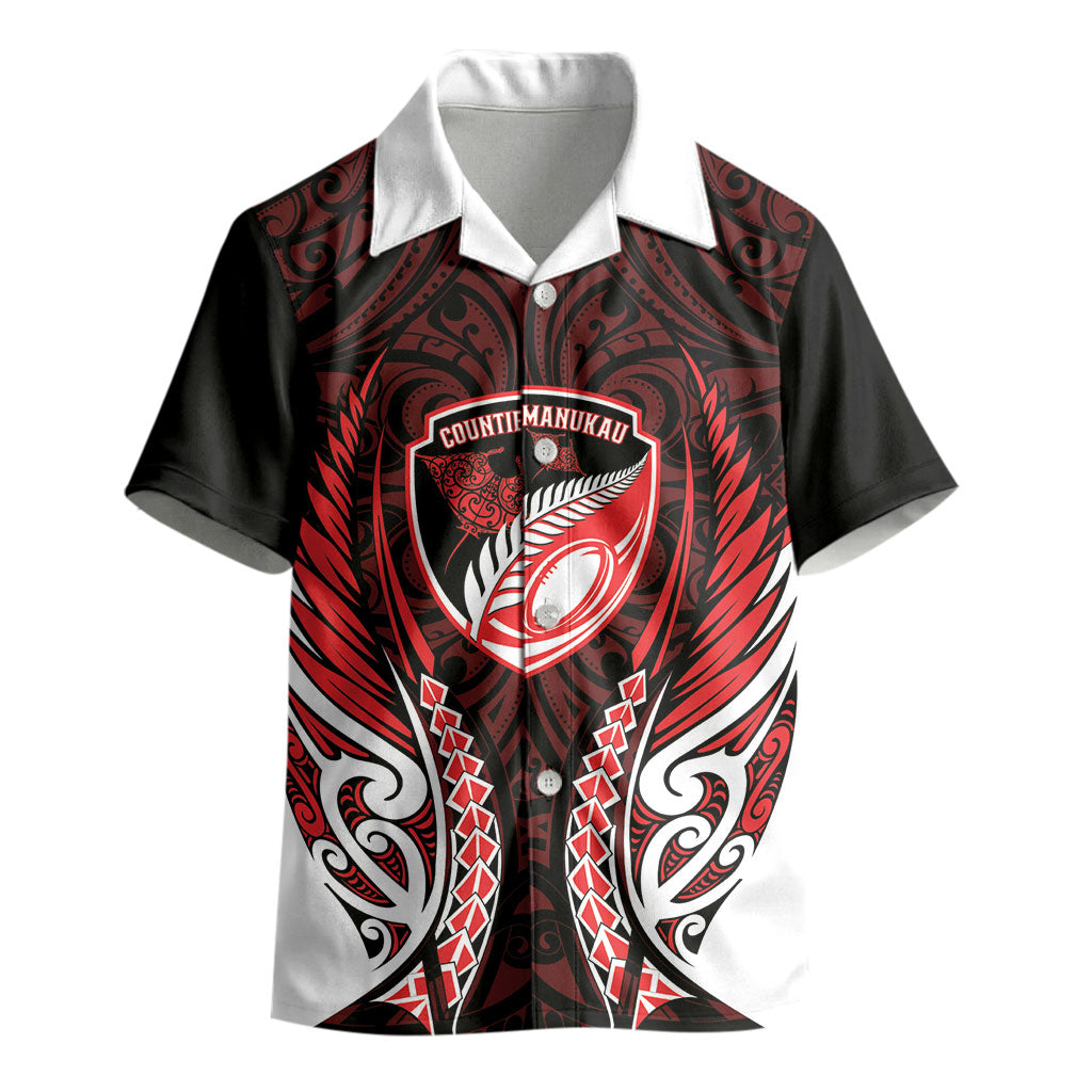 Counties Manukau 2026 Rugby Custom Kid Hawaiian Shirt NZ Maori Silver Fern LT14 - Polynesian Pride