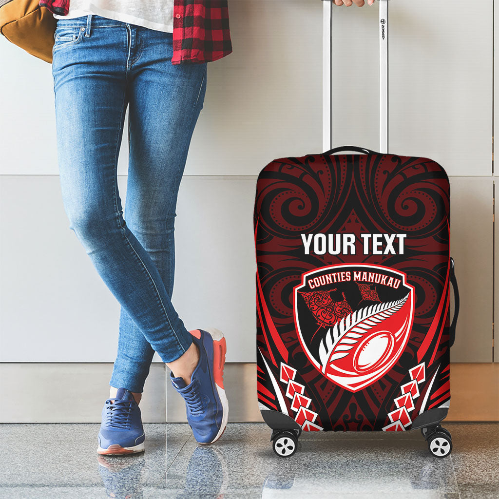 Counties Manukau 2026 Rugby Custom Luggage Cover NZ Maori Silver Fern LT14 - Polynesian Pride