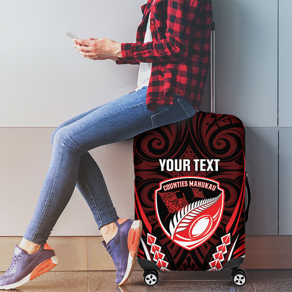 Counties Manukau 2026 Rugby Custom Luggage Cover NZ Maori Silver Fern LT14 - Polynesian Pride