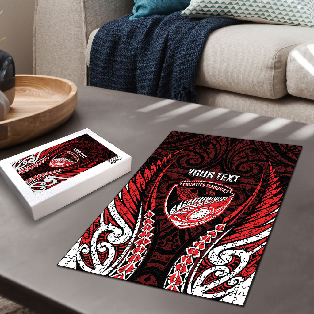 Counties Manukau 2026 Rugby Custom Puzzle NZ Maori Silver Fern