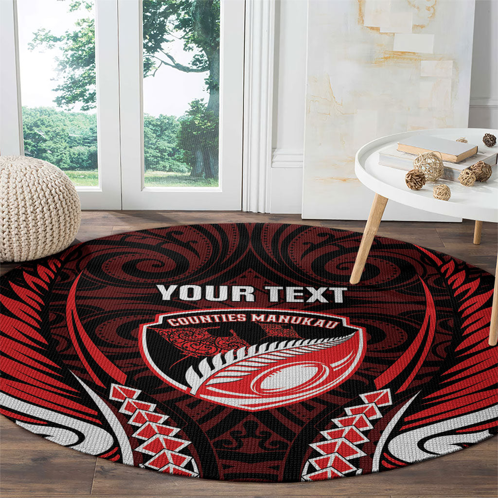 Counties Manukau 2026 Rugby Custom Round Carpet NZ Maori Silver Fern