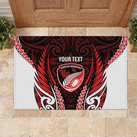 Counties Manukau 2026 Rugby Custom Rubber Doormat NZ Maori Silver Fern